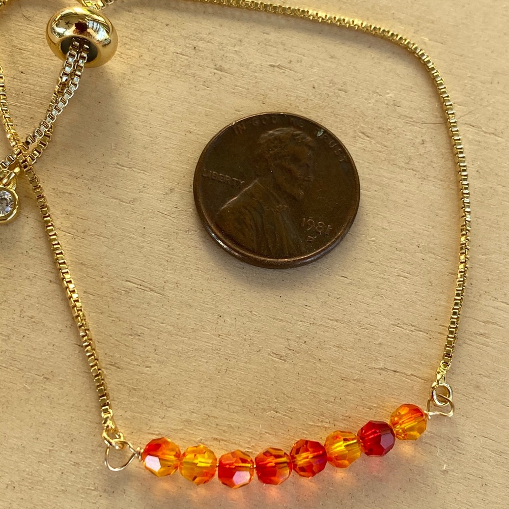 🔥 Fire Opal Swarovski crystal bracelet - Picture 3 of 3